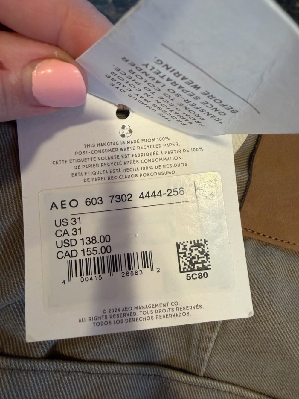 AE 77-American Eagle Outfitters barrel Pants with Retail Tag - Picture 5 of 6